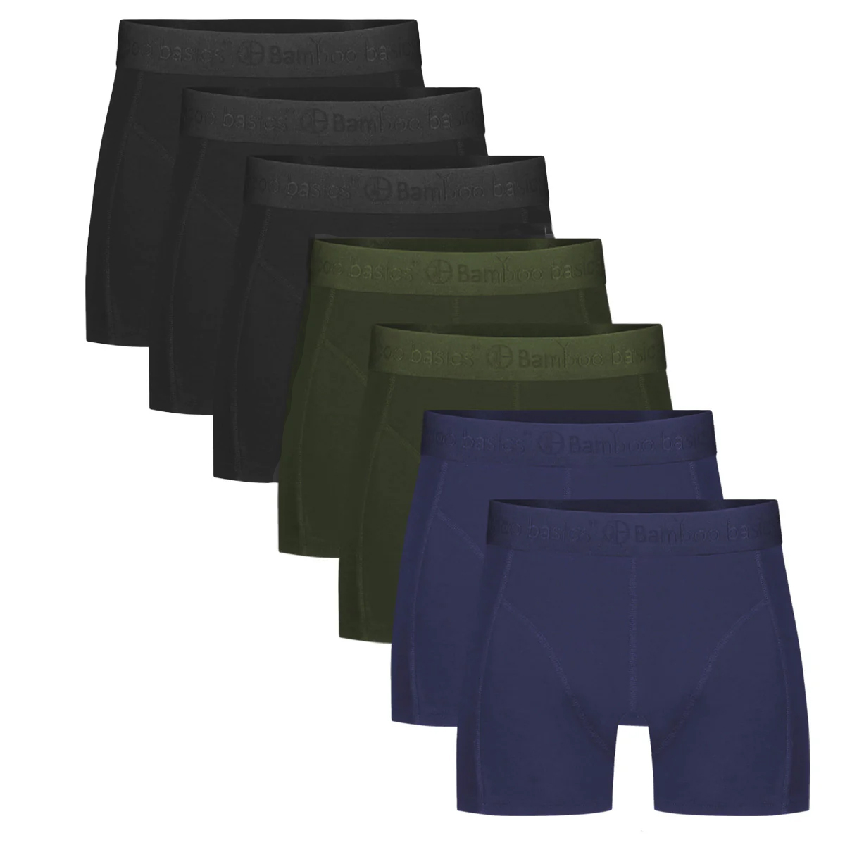 Bamboo basics 7-pack boxers Rico zwart-groen-blauw